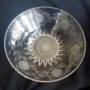 VTG W.J. Hughes Cornflower Bowl 9.5" New Martinsville 'Radiance' Pattern 9.5"